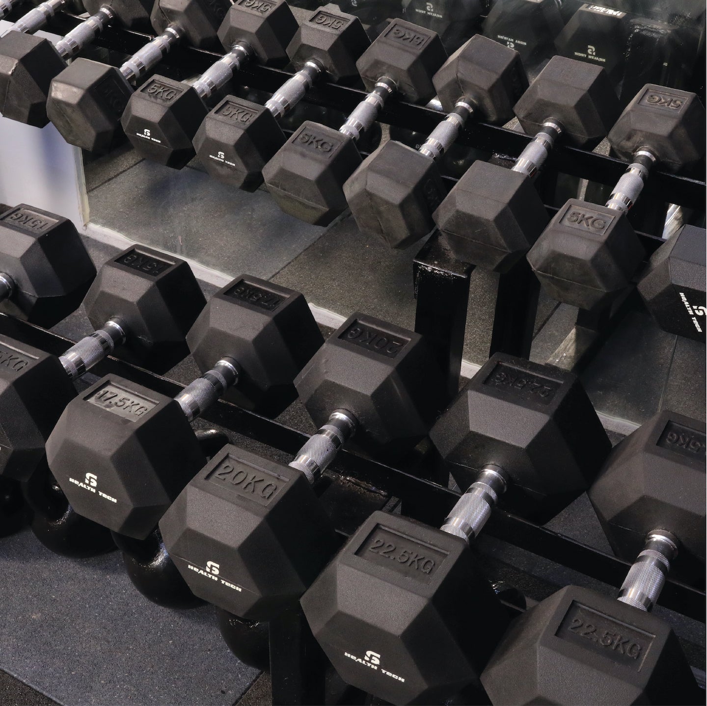 Rubber Hex Dumbbell Full Set Of Dumbbells And Rack Buy Hex